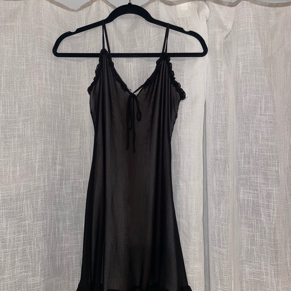 Black Dual Layer Slip Dress